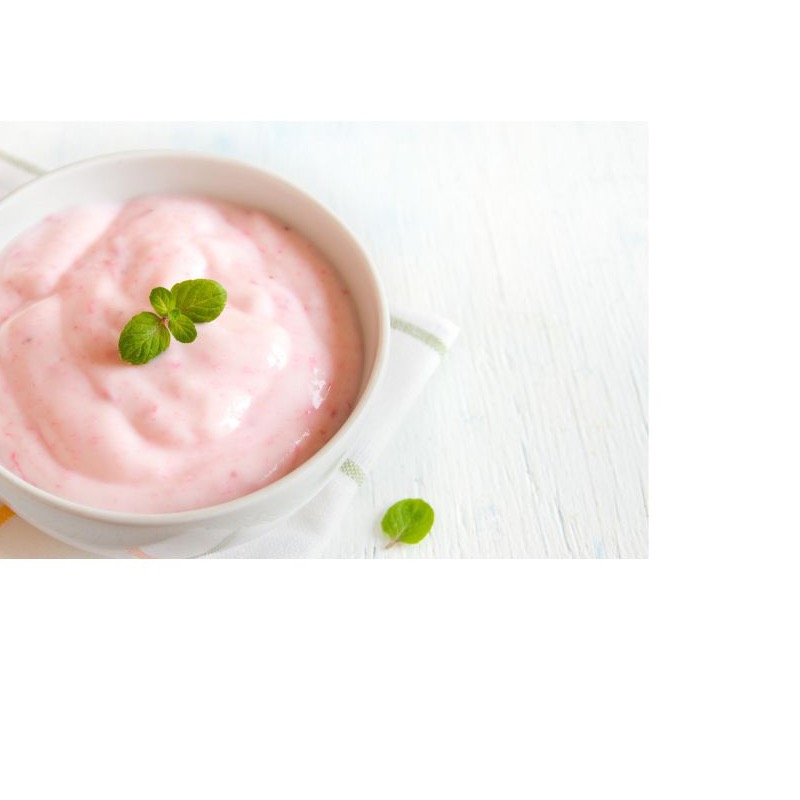 Raspberry flavor mixed with yogurt