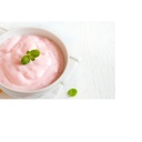 Raspberry flavor mixed with yogurt