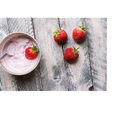 Strawberry flavor mixed with yogurt