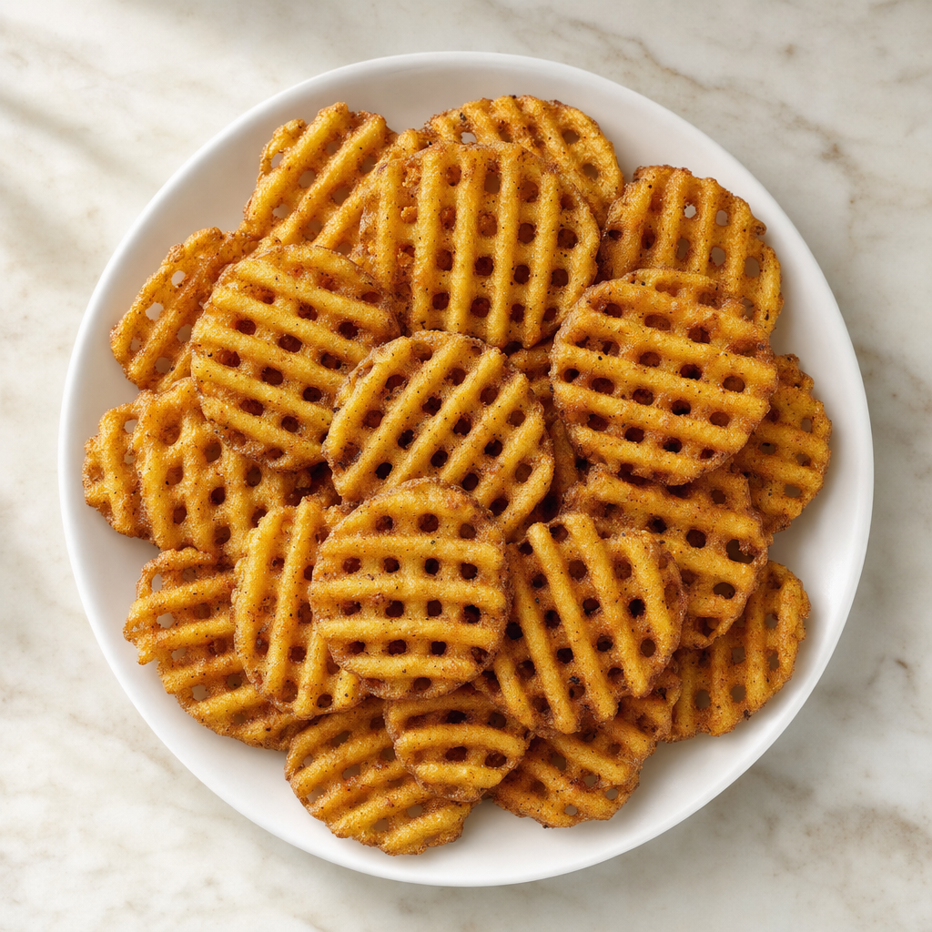 [POF008-A22LB] Waffle Fries, Seasoned, Frozen (22 lb/Cs, Annabell's)