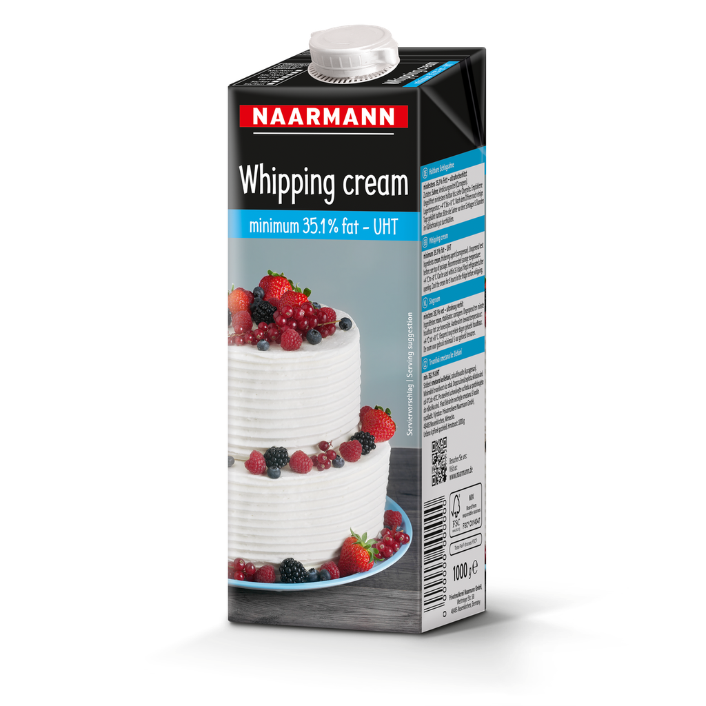 [DFF005-NA12X22LB] UHT Whipping Cream 35.1% fat ((12 x 2.2 lb) 26.4 lb, Naarmann)
